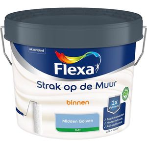 Flexa - Strak op de Muur Binnen Muurverf Mat - Midden Golven - Mengverf - 2.5 Liter