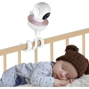 Wandhouder voor babyvideomonitor - Flexibele camerastandaard zonder boren (wit)