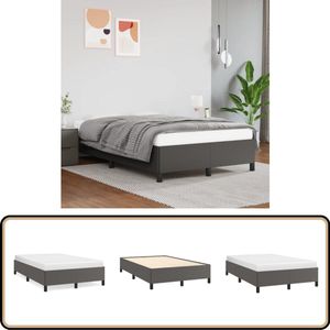 vidaXL Bedframe zonder matras 120x190 cm kunstleer grijs