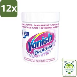 Vanish Oxi Action - Vlekkenverwijderaar Poeder - Zonder Bleek - Witte Was - 550 Gram - Voordeelverpakking - 12 stuks - Vlekkenverwijderaar - Witte Was