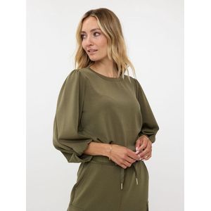 Esqualo - Sweater - Groen - Twisted Sleeve Modal