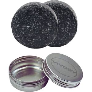 Vivory - 2 Stuks Natuurlijke Shampoo Bar Starry Night - Boss Bottled - Handgemaakt - Geen Sulfaten – Specifiek voor Mannen – voor Haar & Baard - Gratis opberg blik VOORDEEL AANBIEDING