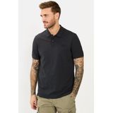 camel active Korte mouw poloshirt van een katoenmix - Maat menswear-M - Donker blauw