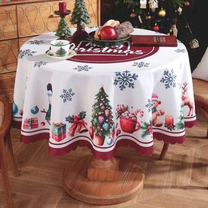 Rond Kerst Tafelkleed - Polyester - 155 cm - Vocht- en Vuilafstotend - Afwasbaar