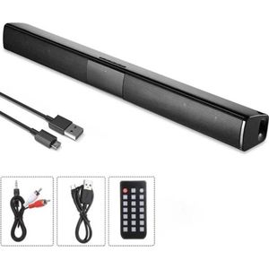 Bluetooth Soundbar Voor TV, Smartphone, Laptop Of Tablet - Ondersteunt TF Kaart - Incl. Afstandbediening - Zwart