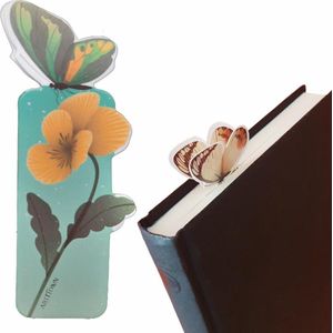 Boekenlegger Vlinder & Bloem – Bladwijzer - Bookmark – Kaartje – Boterbloem - Kleine Cadeautjes