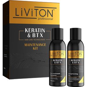 Liviton Keratine & Haarbtx No.1 & No.2 - Keratine Behandeling - Proteïne Behandeling- Herstelt beschadigd haar - 2x 100 ml
