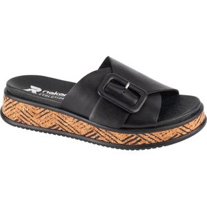 Rieker Flip-Flops W0803-00, Vrouwen, Zwart, Slippers, maat: 39