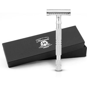 Haryali London Double Edge Safety Razor voor mannen en vrouwen - Roestvrijstalen Double Edge scheermes - Gemakkelijk vast te pakken - Herbruikbaar scheermes - Past op alle DE-mesjes