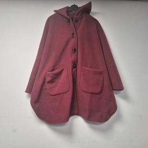 Rolstoel Poncho Fleece / Scootmobiel Poncho Fleece Bordeaux Rood