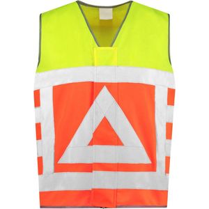 JS Veiligheidsvest Verkeersregelaar - Fluor geel/Fluor oranje - Maat S/M - VOOR PROFESSIONALS