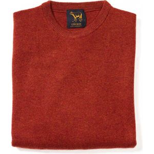 Osborne Knitwear Trui met ronde hals - Sweater heren in Lamswol - Pullover Heren - Ember - L