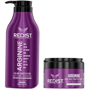 Redist Arginine Color Protector Haarverzorging set - Shampoo 500 ml - Haarmasker 250 ml - Kleurbescherming & Herstel – Professionele Haarverzorging – Kleurbescherming & Herstellende Behandeling met Aminozuren | Sulfaatvij - masker voor Gekleurd Haar