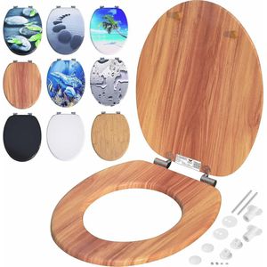 Toiletbril met Softclose Mechanisme en MDF Houten Zitting