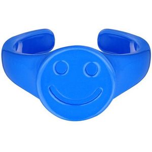 Candy ring smiley face - Yehwang - Ring - One size - Blauw