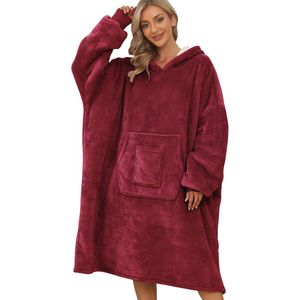 Oversized Draagbare Sherpa-hoodiedeken met Capuchon - Ultra Zachte Tv-deken voor Volwassenen en Tieners
