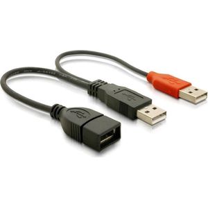 Delock - USB 2.0 Y Kabel - Voeding en Data USB Kabel - 0.2 meter