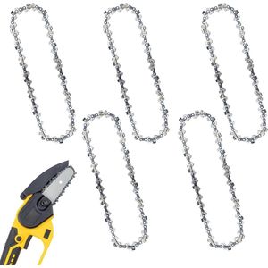 Kettingzaagketting set van 5 stuks - 19 cm kettingzaaggeleider - 37 aandrijvingen - lage terugslagketting - kleine kettingzaagkettingen - draadloze mini-kettingzagen - kettingzaagblad - snoeien .