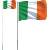 vidaXL-Vlag-met-vlaggenmast-Ierland-5,55-m-aluminium