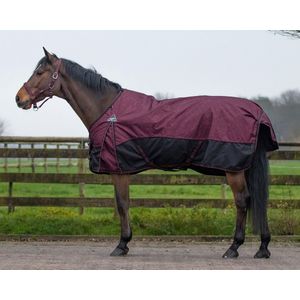 QHP Regendeken turnout luxe fleece 100 Bordeaux