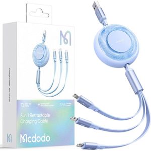 Mcdodo® 3in1 USB - Kabel - Voor iPhone - Usb c Micro USB - 1 meter