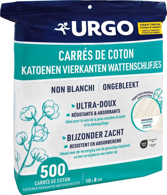 Urgo - Katoenen Vierkantjes - Ecru - 100% Katoen - 180 Stuks