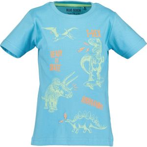 Blue Seven Shirtje Blueseven Dino turquoise Kids & Kind Jongens Blauw - Maat: 92