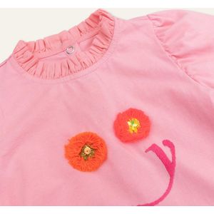 Theatre l.sl. T-shirt 35 Solid with artwork Smiley Flowers Pink: 152/12yr