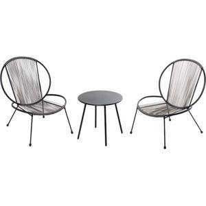 Concept-U - Set van 2 fauteuils + 1 salontafel donkergrijs RETE