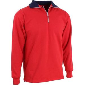KREB Workwear® EVERT Zip Sweater Rood/MarineblauwL