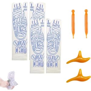 2 paar voetreflexologie sokken - Herensokken maat 34×8,5 cm - Damessokken maat 31,5×8,5 cm - Massagesokken - Acupressuur massagesokken - Acupressuur voetmassagesokken met massagetools - Wit en blauw