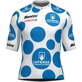 Santini La Vuelta Polka Dot Jersey Fietsshirt (Heren |blauw)