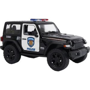 Jeep Wrangler Police (Zwart) (10 cm) 1/36 Kinsmart - Modelauto - Schaalmodel - Model auto - Miniatuurautos - Miniatuur auto