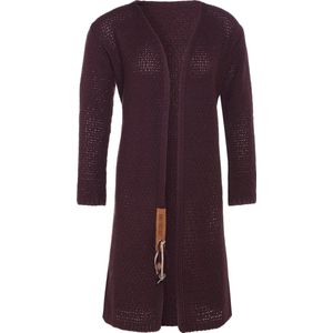 Knit Factory - Luna - Gebreid Vest - Aubergine - Lang Dames Cardigan
