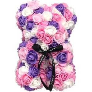 Rozen Teddy Beer 25 cm - Rose Bear - Rose Teddy - Liefde - Moederdag - Verjaardag - Valentijn Cadeau – Babyshower – Gender Reveal Party – Inclusief Giftbox
