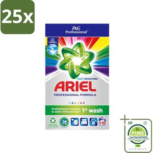 25 x Ariel Professional - Waspoeder - Gekleurde Was - 110 Wasbeurten - Grootverpakking - Waspoeder - Gekleurde Was - Vlekken Verwijderen - Kleurbehoud - Wasmiddel