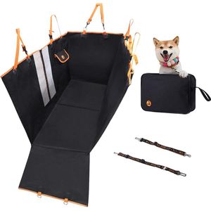Petnice 100% waterdichte krasbestendige hondenautostoelhoes - antislip huisdierachterbank - hondenreishangmat - auto's vrachtwagens SUV - autolaarbescherming strandmat (zwart)