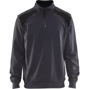 Blåkläder 3353-1158 Sweater halve rits Medium Grijs/Zwart maat XL