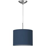 Home Sweet Home hanglamp Bling - verlichtingspendel Tube Deluxe inclusief lampenkap - lampenkap 25/25/19cm - pendel lengte 100 cm - geschikt voor E27 LED lamp - donkerblauw