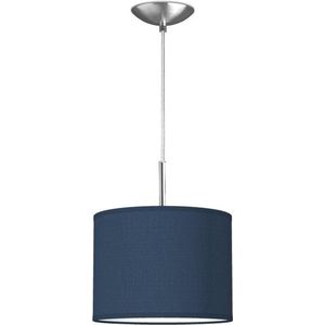 Home Sweet Home hanglamp Bling - verlichtingspendel Tube Deluxe inclusief lampenkap - lampenkap 25/25/19cm - pendel lengte 100 cm - geschikt voor E27 LED lamp - donkerblauw