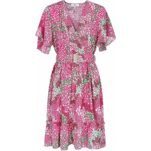 Midi Jurk Bloemenprint Roze