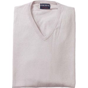 Osborne Knitwear Trui met V hals - Katoen - Light Grey 1 - S