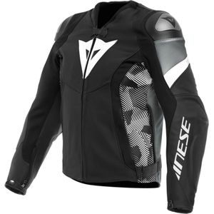 Dainese Avro 5 Leather Jacket Black White Anthracite 54 - Maat - Jas