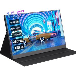 Portable Monitor Full HD USB-C - 15.6 Inch - Met Speakers - Inclusief Hoes