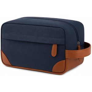 VeryGoods™ Premium Toilettas Heren - Reis Toiletzak met Haak - Waterafstotend & Georganiseerd - Toilettassen Mannen Groot - Cadeau Jongen - Blauw