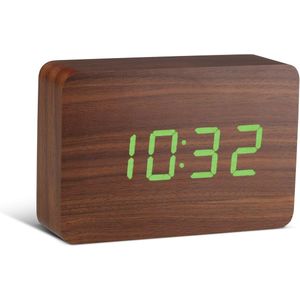 Houten wekker met LED verlichting en draagbare functie