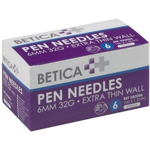 Betica pennaalden - 6MM x 32G - 100 stuks