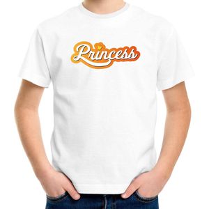 Princess Koningsdag t-shirt - wit - kinderen -  Koningsdag shirt / kleding / outfit 122/128
