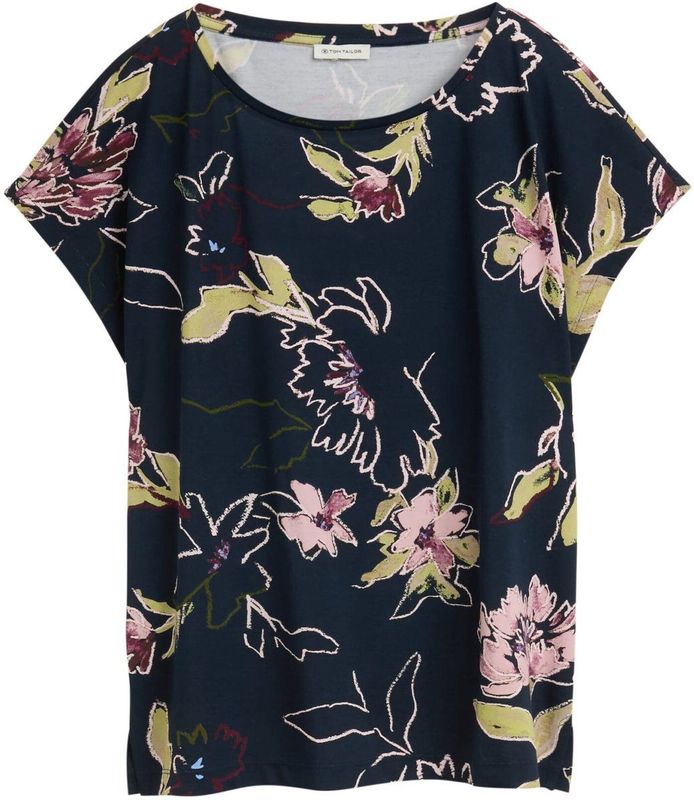 TOM TAILOR T-shirt voor dames, 38400 - Big Flower Design, XL