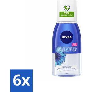 NIVEA – Oogmake-up Remover – Double Effect Waterproof – 125 ml - Voordeelverpakking - 6 stuks